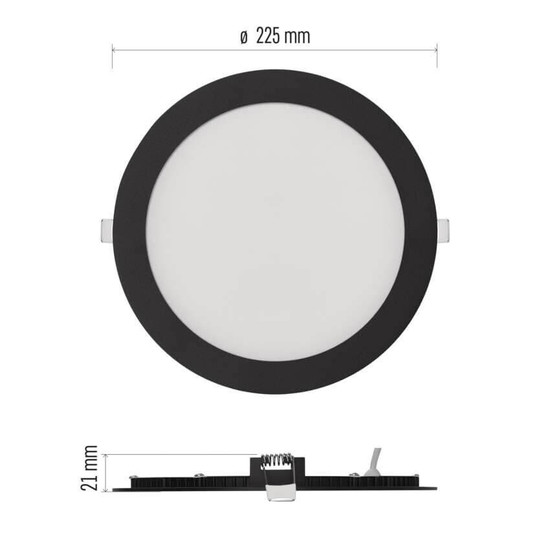 Emos LED Einbaustrahler Nexxo 18W CCT warm-/neutralweiss 3000K/3500K/4000K Schwarz Aluminium Ø22,5cm ZD1343