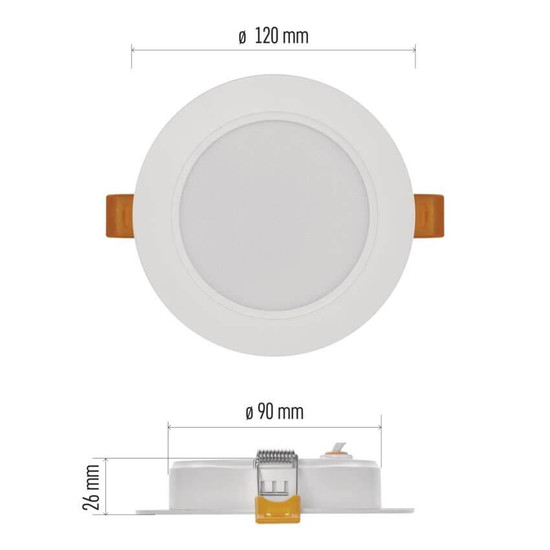 Emos LED Einbaustrahler Rubic 9W neutralweiss 4000K Weiß Ø12cm ZD1432