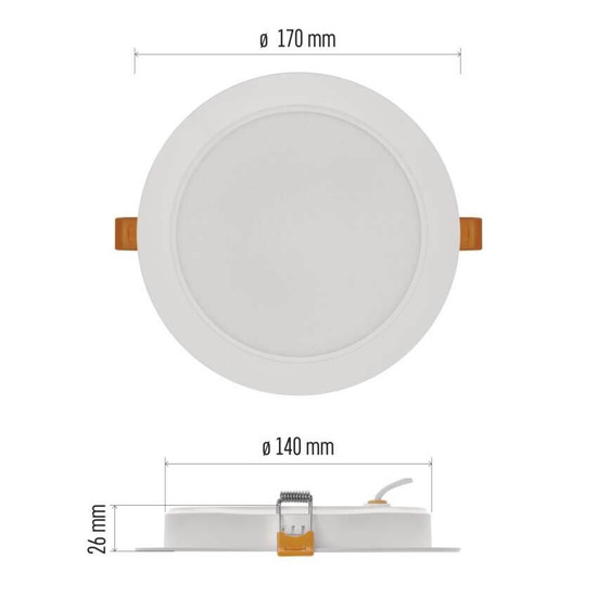 Emos LED Einbaustrahler Rubic 18W neutralweiss 4000K Weiß Ø17cm ZD1442