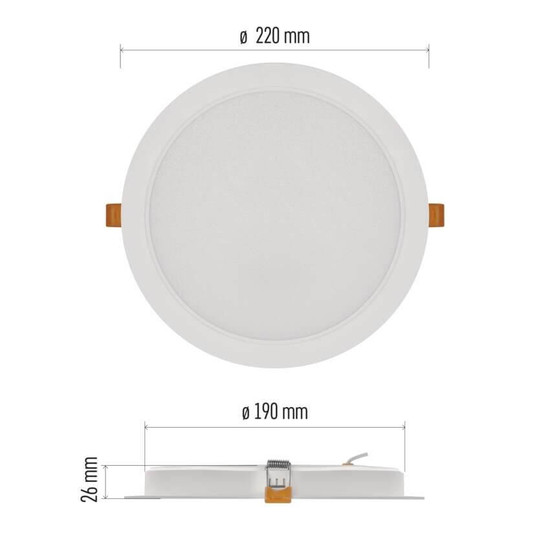 Emos LED Einbaustrahler Rubic 24W neutralweiss 4000K Weiß Ø22cm ZD1452
