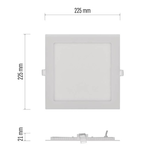 Emos LED Einbaustrahler Nexxo 18W warmweiss 3000K Weiß Aluminium 22,5x22,5cm ZD2144