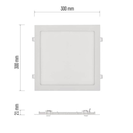 Emos LED Einbaustrahler Nexxo 25W neutralweiss 4000K Weiß Aluminium 30x30cm ZD2155