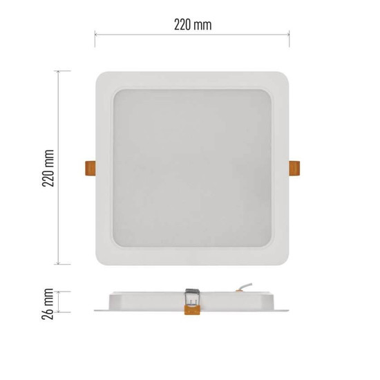 Emos LED Einbaustrahler Rubic 24W neutralweiss 4000K Weiß 22x22cm ZD2452