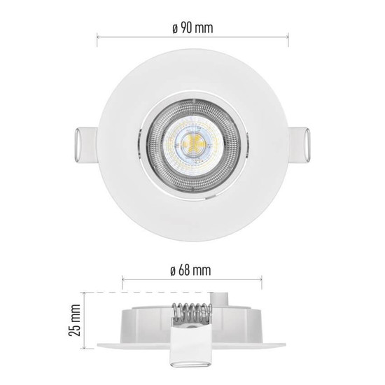 Emos LED Einbaustrahler Simmi 5W warmweiss 3000K Weiß Ø9cm ZD3121