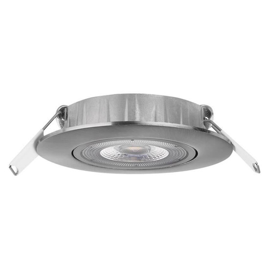 Emos LED Einbaustrahler Simmi 5W warmweiss 3000K Nickel poliert Aluminium Ø8cm ZD3221