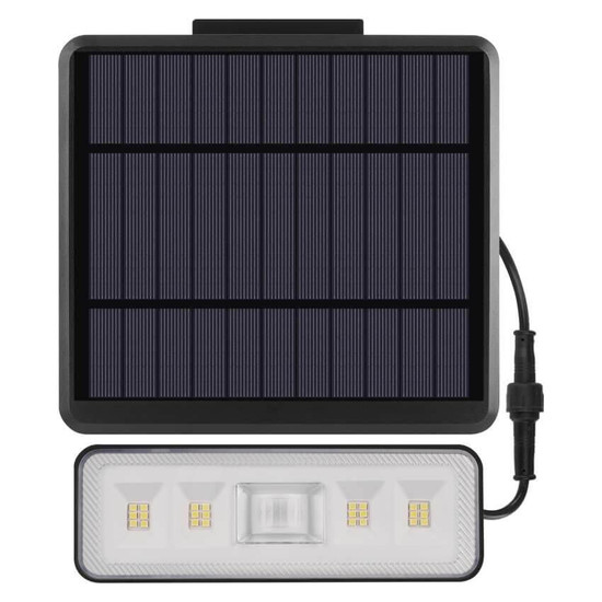 Emos LED Solar-Fluter Sunno 1300lm neutralweiss 4000K Bewegungsmelder Akku IP54 Schwarz 18x18cm ZG112S