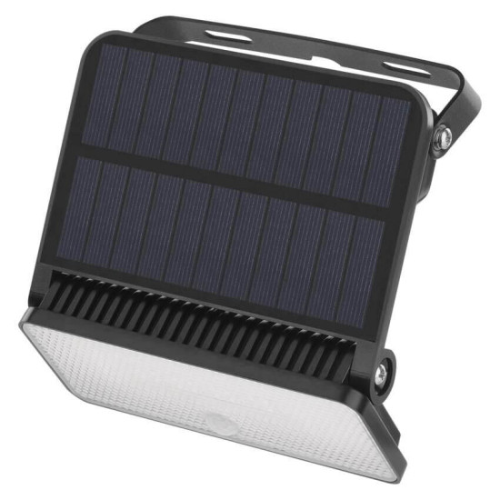 Emos LED Solar-Fluter Solo 1000lm neutralweiss 4000K Bewegungsmelder Akku IP54 Schwarz 14,5x14cm ZG121S