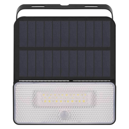 Emos LED Solar-Fluter Solo 1000lm neutralweiss 4000K Bewegungsmelder Akku IP54 Schwarz 14,5x14cm ZG121S