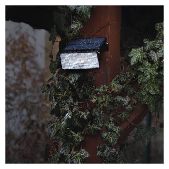 Emos LED Solar-Fluter Solo 1000lm neutralweiss 4000K Bewegungsmelder Akku IP54 Schwarz 14,5x14cm ZG121S