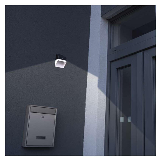 Emos LED Solar-Fluter Lunis 220lm neutralweiss 4000K Bewegungsmelder Akku IP65 Schwarz 14x10cm ZG151S
