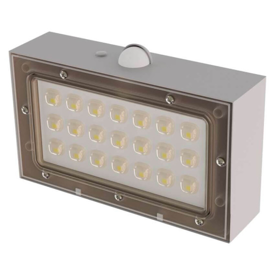 Emos LED Solar-Fluter Brixo 350lm neutralweiss 4000K Bewegungsmelder Akku IP65 Weiß ZG161S