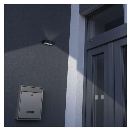 Emos LED Solar-Fluter Brixo 350lm neutralweiss 4000K Bewegungsmelder Akku IP65 Schwarz ZG162S