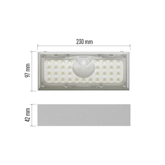 Emos LED Solar-Fluter Brixo 900lm neutralweiss 4000K Bewegungsmelder Akku IP65 Weiß ZG165S
