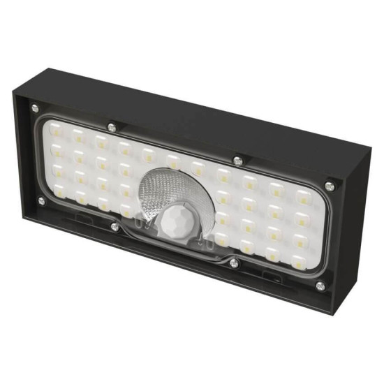 Emos LED Solar-Fluter Brixo 900lm neutralweiss 4000K Bewegungsmelder Akku IP65 Schwarz ZG166S