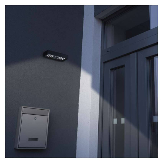 Emos LED Solar-Fluter Brixo 900lm neutralweiss 4000K Bewegungsmelder Akku IP65 Schwarz ZG166S