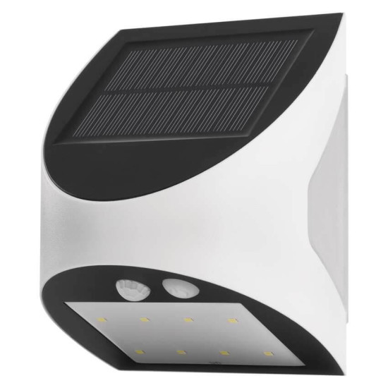 Emos LED Solar-Fluter Lumi 240lm neutralweiss 4000K Bewegungsmelder Akku IP54 Weiß 10,5x13cm ZG172S