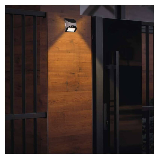 Emos LED Solar-Fluter Lumi 240lm neutralweiss 4000K Bewegungsmelder Akku IP54 Weiß 10,5x13cm ZG172S