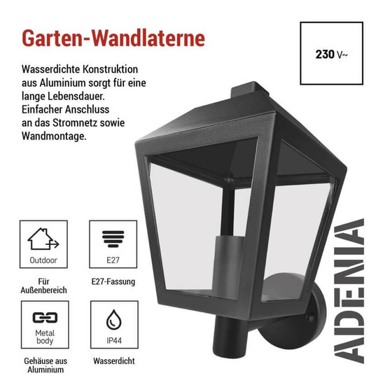 Emos LED Gartenstrahler Adenia IP44 Schwarz Aluminium 20x15cm ZGB010P