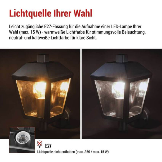 Emos LED Gartenstrahler Adenia IP44 Schwarz Aluminium 20x15cm ZGB010P