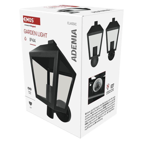 Emos LED Gartenstrahler Adenia IP44 Schwarz Aluminium 20x15cm ZGB010P