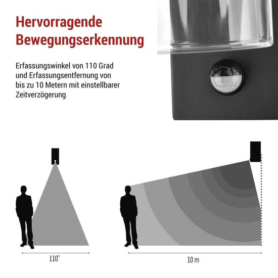 Emos LED Gartenstrahler Zala Bewegungsmelder IP44 Anthrazit Edelstahl ZGC040P