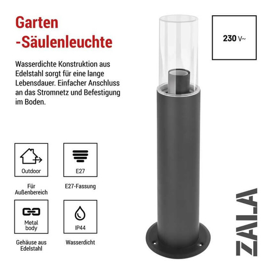 Emos LED Wegeleuchte Zala IP44 Anthrazit Edelstahl 14x14cm ZGC0A0P