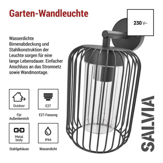Emos LED Gartenstrahler Salvia IP44 Schwarz Stahl 21x16cm ZGD010P