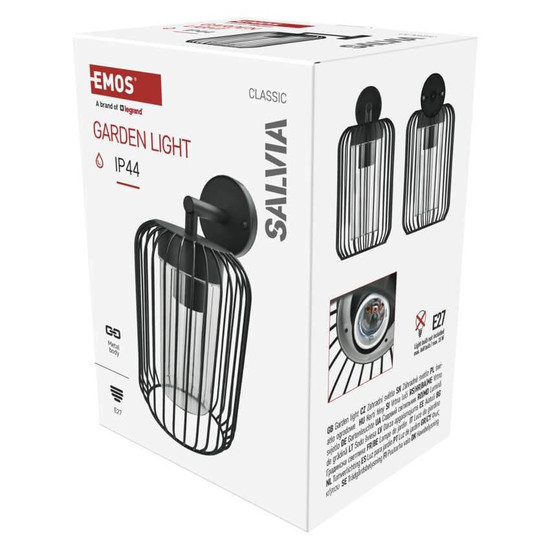 Emos LED Gartenstrahler Salvia IP44 Schwarz Stahl 21x16cm ZGD010P