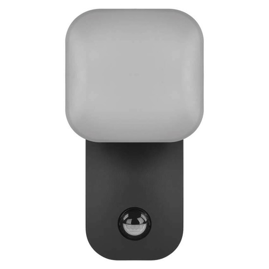 Emos LED Gartenstrahler Nika 12,8W warmweiss 3000K Bewegungsmelder IP44 Anthrazit Aluminium 12x12cm ZGE044L