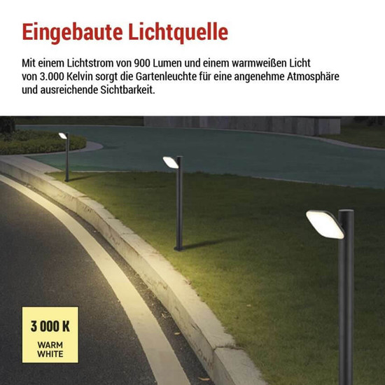 Emos LED Wegeleuchte Nika 12,5W warmweiss 3000K IP44 Anthrazit Aluminium 12x12cm ZGE0A4L