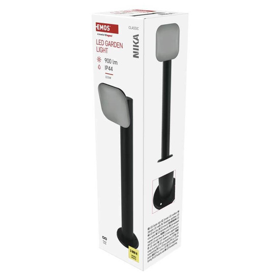 Emos LED Wegeleuchte Nika 12,5W warmweiss 3000K IP44 Anthrazit Aluminium 12x12cm ZGE0A4L