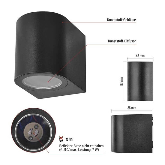 Emos LED Gartenstrahler Oculus IP44 Schwarz ZGF010P
