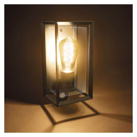 Emos LED Gartenstrahler Malva Bewegungsmelder IP44 Schwarz Aluminium 13x12,5cm ZGH040P