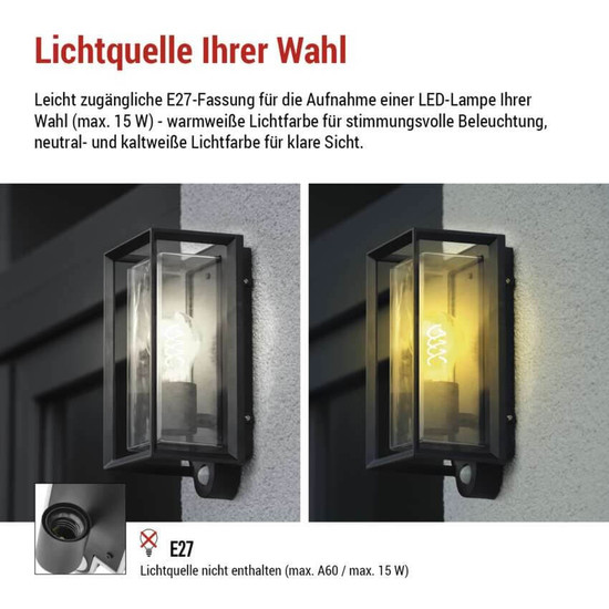 Emos LED Gartenstrahler Malva Bewegungsmelder IP44 Schwarz Aluminium 13x12,5cm ZGH040P