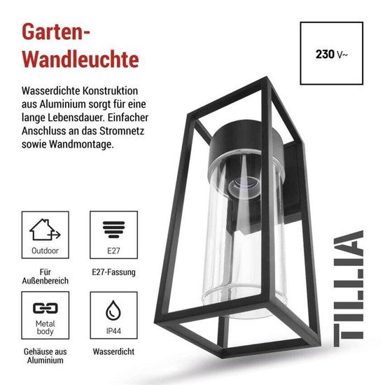 Emos LED Gartenstrahler Tillia IP44 Schwarz Aluminium 13x11cm ZGI010P
