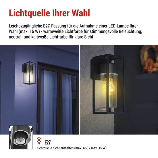 Emos LED Gartenstrahler Tillia IP44 Schwarz Aluminium 13x11cm ZGI010P