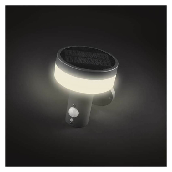 Emos LED Solar-Gartenstrahler Terion 2W warmweiss 3000K Bewegungsmelder Akku IP44 Anthrazit Edelstahl 15x12,5cm ZGJ044S
