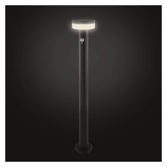 Emos LED Solar-Wegeleuchte Terion 2W warmweiss 3000K Bewegungsmelder Akku IP44 Anthrazit Edelstahl 12,5x12,5cm ZGJ0F4S