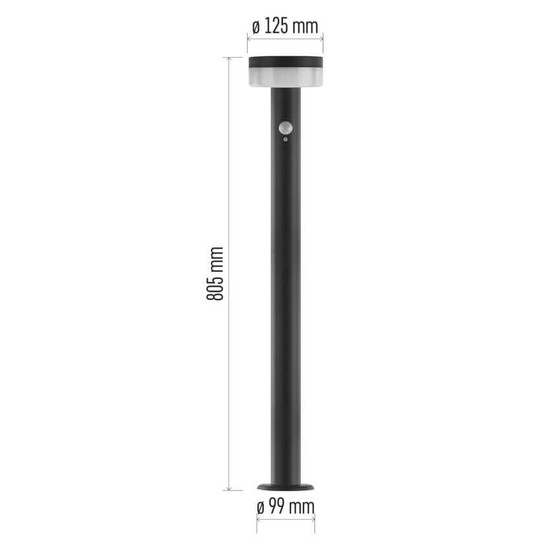 Emos LED Solar-Wegeleuchte Terion 2W warmweiss 3000K Bewegungsmelder Akku IP44 Anthrazit Edelstahl 12,5x12,5cm ZGJ0F4S