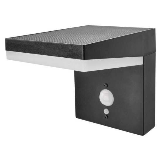 Emos LED Solar-Gartenstrahler Verea 4,4W warmweiss 3000K Bewegungsmelder Akku IP44 Schwarz Aluminium 15x11cm ZGK044S