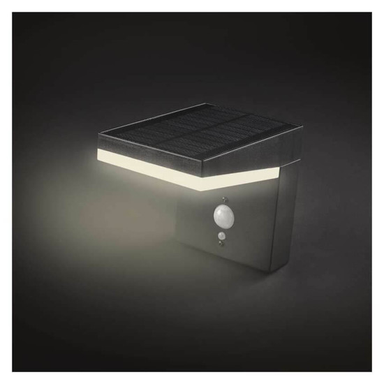Emos LED Solar-Gartenstrahler Verea 4,4W warmweiss 3000K Bewegungsmelder Akku IP44 Schwarz Aluminium 15x11cm ZGK044S