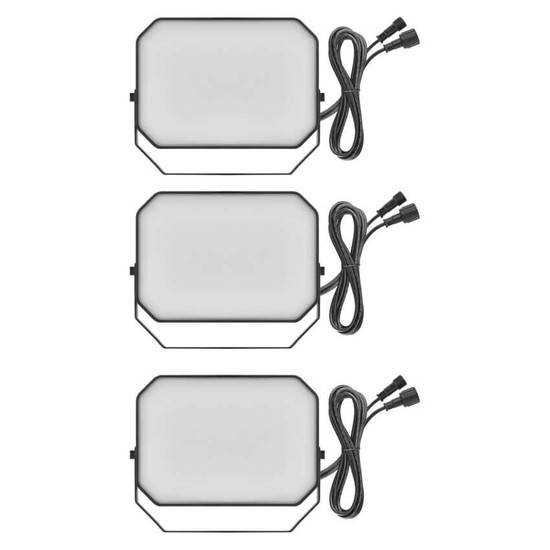 Emos LED Außenstrahler Set GoSmart Starter-Set RGBIC 3-teilig 14W CCT warm-/tageslichtweiss 3000K/6500K dimmbar WiFi IP65 Schwarz ZIW184R