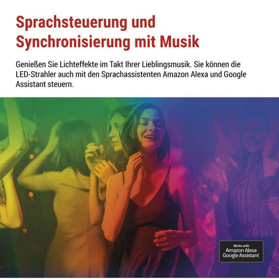 Emos LED Außenstrahler Set GoSmart Erweiterungsset RGBIC 1,5W CCT warm-/tageslichtweiss 3000K/6500K dimmbar WiFi IP65 Schwarz ZIW191R