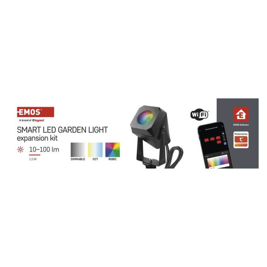 Emos LED Außenstrahler Set GoSmart Erweiterungsset RGBIC 1,5W CCT warm-/tageslichtweiss 3000K/6500K dimmbar WiFi IP65 Schwarz ZIW191R
