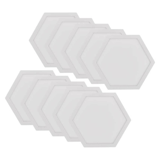 Emos LED Leuchtenset GoSmart Hexagon Starter-Set RGBIC 10-teilig 19W dimmbar WiFi Weiß ZIW22AR