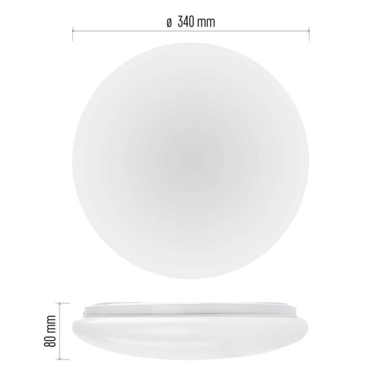 Emos LED Deckenleuchte Fioni 18W neutralweiss 4000K IP44 Weiß Stahl Ø33cm ZM1121