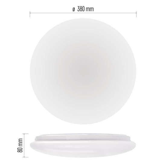 Emos LED Deckenleuchte Fioni 24W neutralweiss 4000K IP44 Weiß Stahl Ø39cm ZM1122