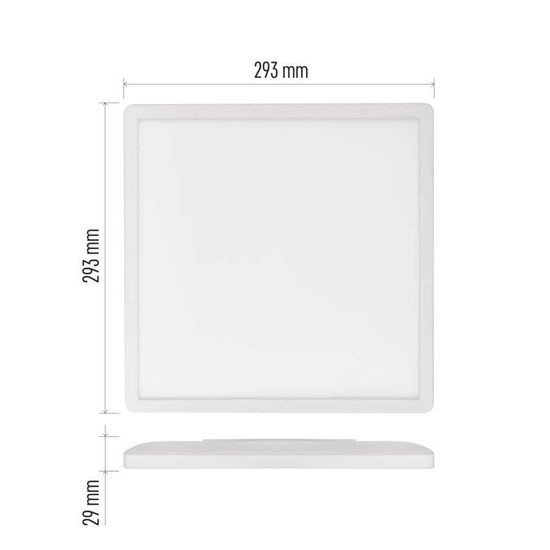 Emos LED Anbauleuchte, Deckenleuchte Flori 18W neutralweiss 4000K Weiß 29x29cm ZM1402