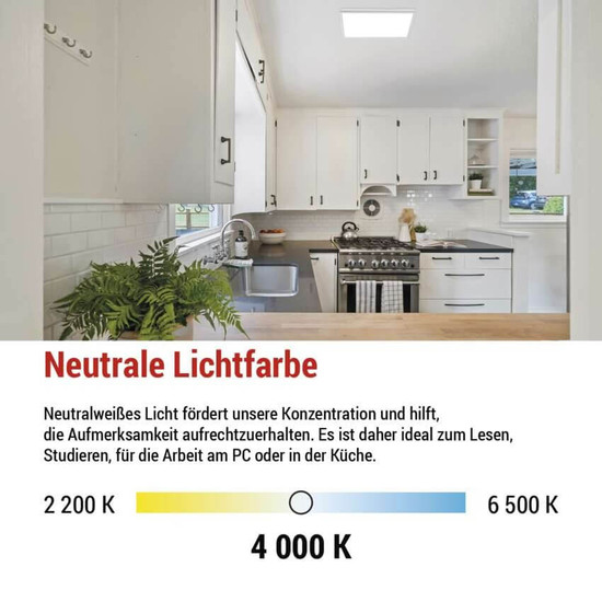 Emos LED Anbauleuchte, Deckenleuchte Flori 18W neutralweiss 4000K Weiß 29x29cm ZM1402