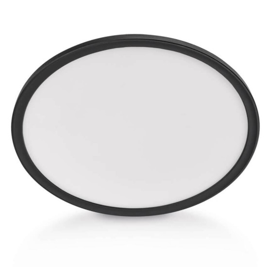 Emos LED Anbauleuchte, Deckenleuchte Flori 18W neutralweiss 4000K Schwarz Ø29cm ZM1404